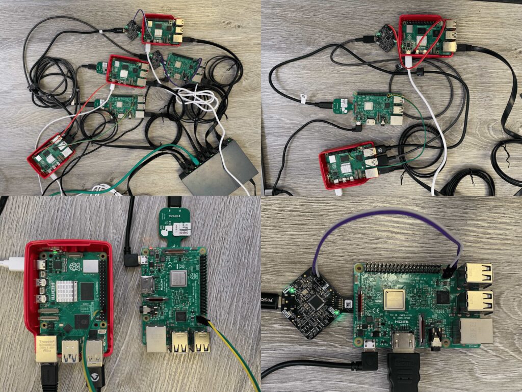 The assembled SD card multiplexer test bench